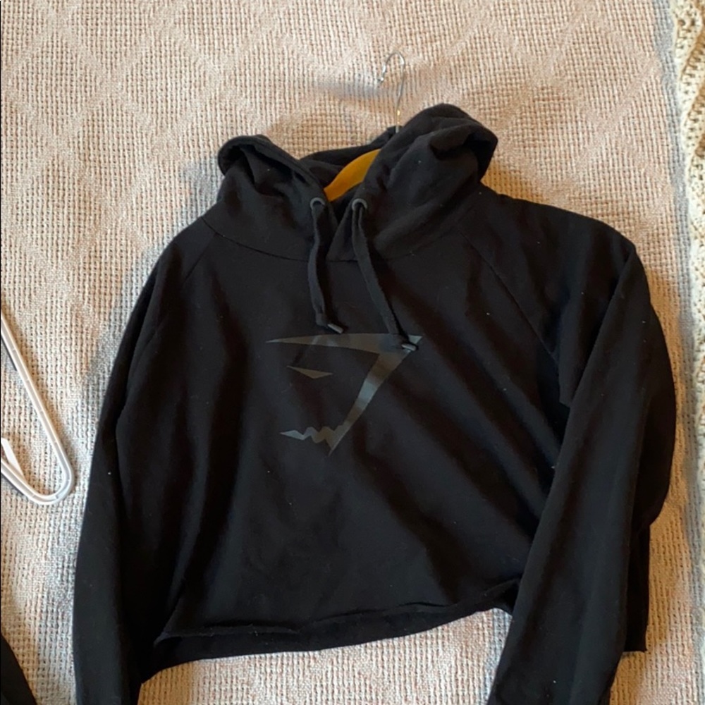 GymShark Black Cropped Hoodie